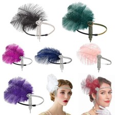 Headdress Women Elegant Feather Tassel Headband Wedding Headbands for Bride