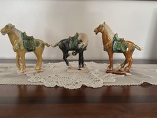 Three Chinese Porcelain Horses