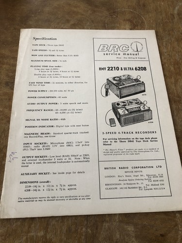 Brc service manual model hmv - service,