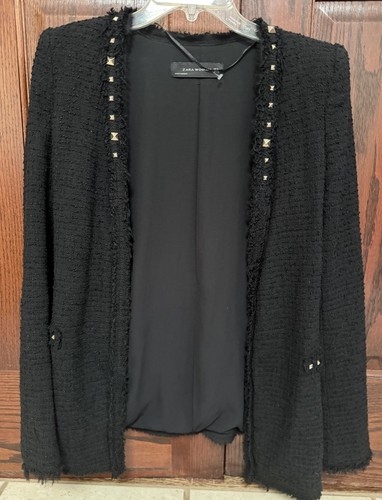 Zara woman black boucle tweed - black,