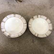 Denby Truffle Stripe Rimmed Soup Bowls X 2