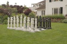 120cm Giant Outdoor Chess Set with Large Mat | Weatherproof Garden Game
