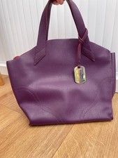 Furla Purple Leather Small Tote Bag