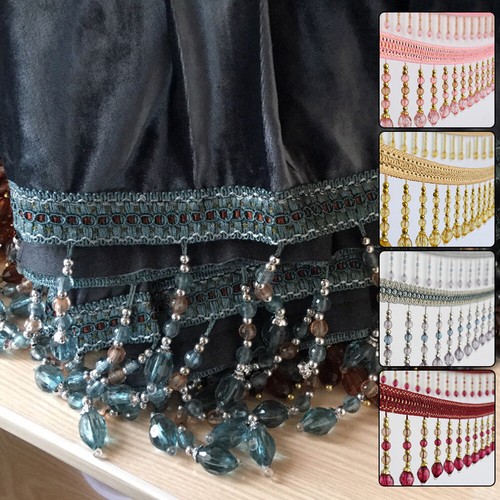 New 12yd curtain beaded fringe - 12yd,