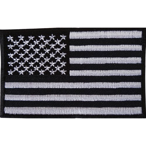 Black usa flag embroidered - black,
