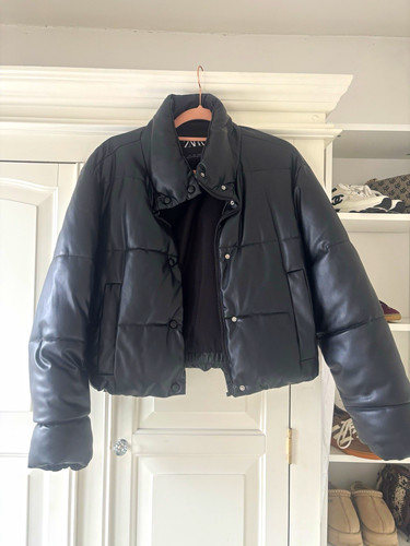 Zara black faux leather - zara,