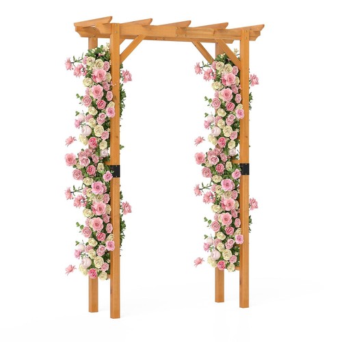 Flat roof wooden garden arch - wooden,