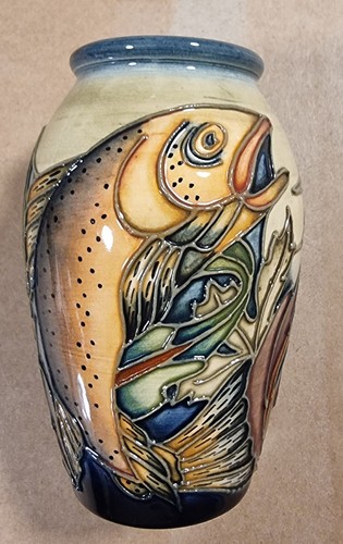 Rare moorcroft trout vase - moorcroft,