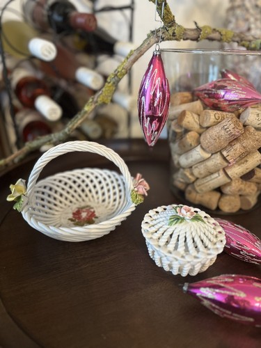 Ceramic basket manises - 2x,
