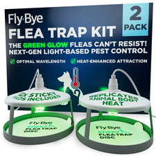 Flea Trap x2 Electric Lamp Killer Bulbs Light Disc Pest Control Dome Sticky Pad