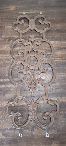 Antique cast iron scroll panel - cast,