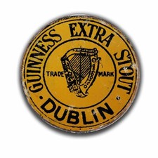 GUINNESS EXTRA STOUT 300X300  12" DIAMETER METAL TIN SIGN WALL CLOCK