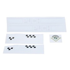 Sticker decor sticker set white black for Puch M50 racing moped Mokick