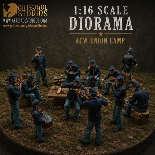 Acw union camp - union, diorama