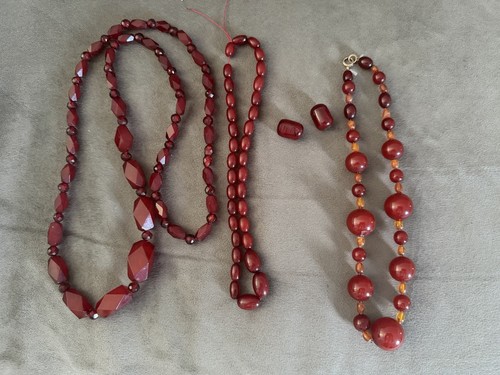Vintage cherry amber bakelite - cherry,