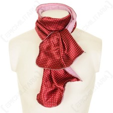 British WW2 RAF Pilots Flying Scarf Silk Compartments -Polka Dot Maroon