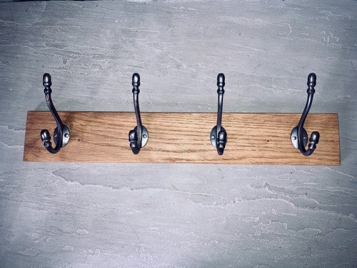 Solid oak vintage coat rack - vintage,