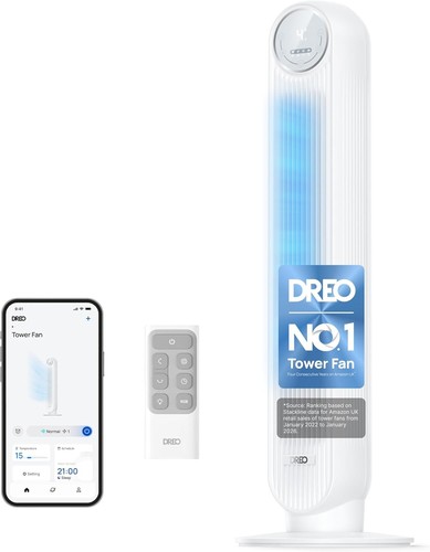 Dreo 20db silent tower fan - dreo, fan,