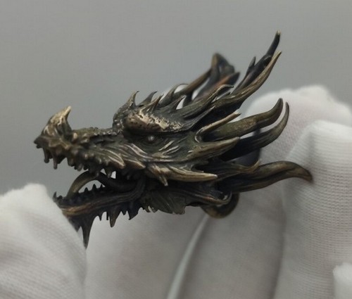 Chinese brass dragon pendant - chinese,