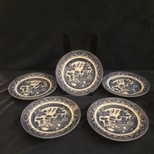 5 x 6.5" CHURCHILL BLUE WILLOW PATTERN TEA SIDE PLATE EXCELLENT CONDITION