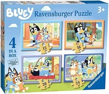 Ravensburger Bluey - 4 in Box (12, 16, 20, 24 Pieces) Jigsaw Puzzles for Kids A