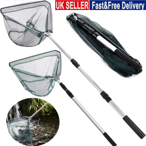 Folding fishing pole landing - folding,