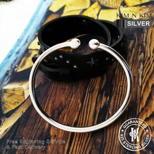 Free Engraving - 925 Silver Men's Women's Torque Bangle Bracelet✔️Quality✔️Solid