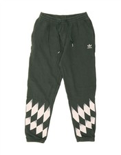 ADIDAS Mens Tracksuit Trousers Joggers Medium  Green Argyle/Diamond AU09