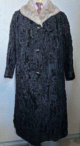 Women black astrakhan fur - black,