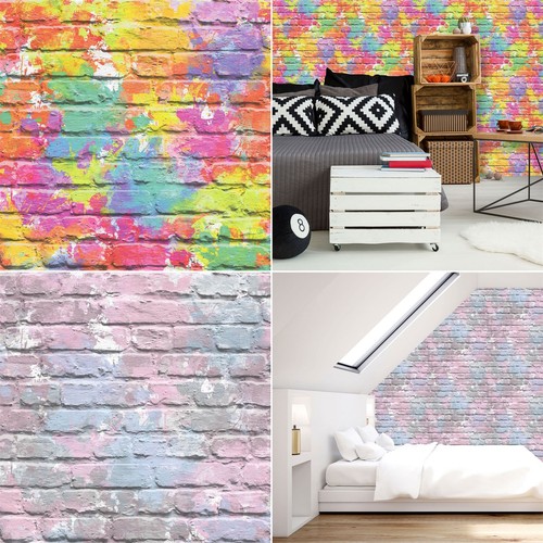 Colourful brick effect - colourful,