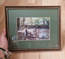 Framed Hunting Scene Picture Print