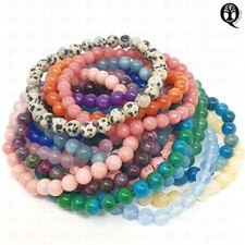Quartz Bead Lava Bracelet