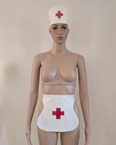 Latex nurse apron hat - , rubber