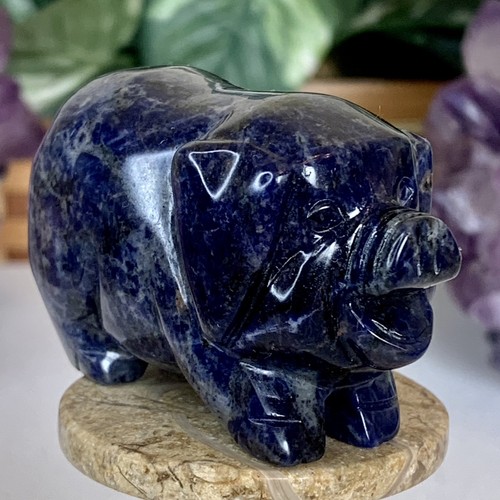 Carved stone pig animal - carved,