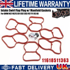 Intake Swirl Flap Plug With Manifold Gaskets 11618511363 For BMW N57 N57S UK.