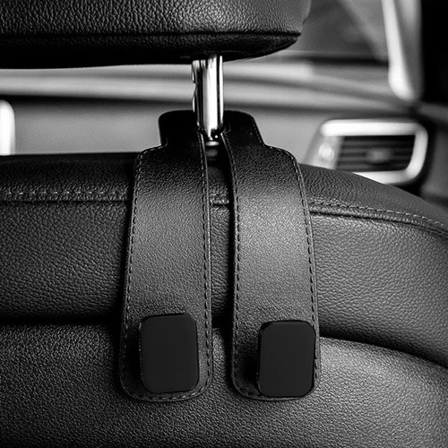 Car headrest hooks - headrest, leather