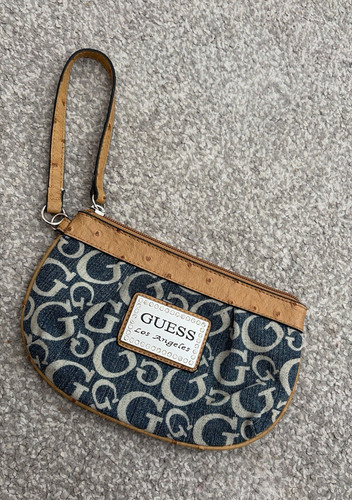 Guess blue tan logo denim - guess,