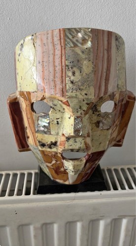 Stone mosaic tribal face mask - stone,