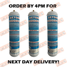3 X KEMPER GAS KIT REFILL DISPOSABLE OXYGEN CYLINDER 950ML 10MM M10 FITTING