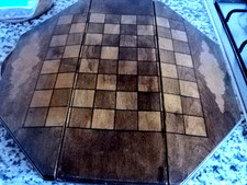 Antique EARLY 1900 Wooden Chess Table ONLY Game Puzzle Foldable FOR RESTORATION