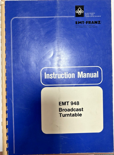 Emt 948 broadcast turntable - emt,