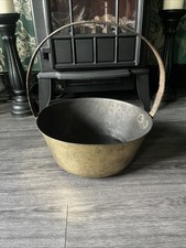 Antique Brass Jam Pan with Iron Handle Cooking Pot for Preserving