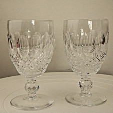 2 Waterford Crystal Colleen Wine Claret Glasses – Etched Mark – 12cm – Ireland