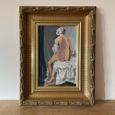 Vintage Nude Woman On Bed Oil