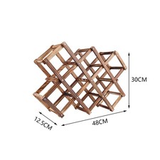 10Bottles Wine Rack Wood Wine Bottle Display Stand Holder Wine Storage Organizer