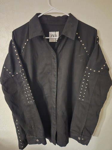 Zara men black studded - black,