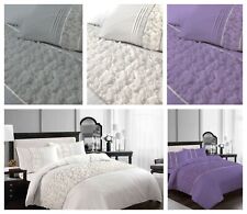 Luxury Ruffled Diamond Lace Sequence Easy Care Polycotton Duvet Set