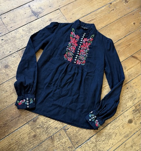 Zara woman black embroidered - zara,