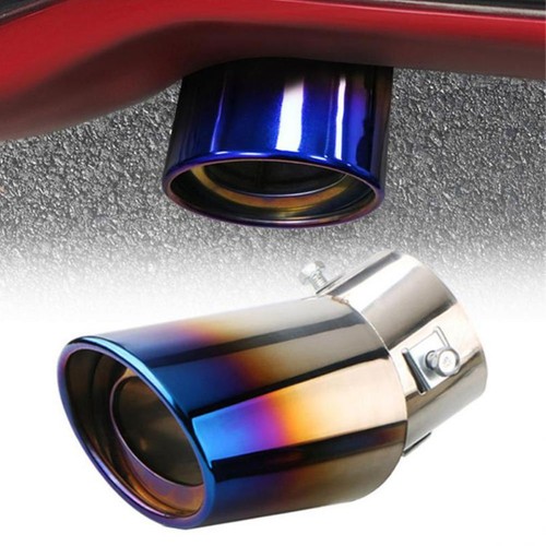 Car blue dual pipe exhaust - car,