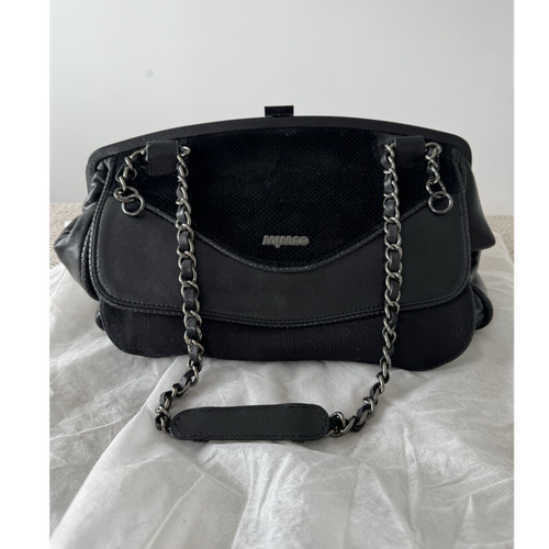 Mimco black leather and fabric - and,